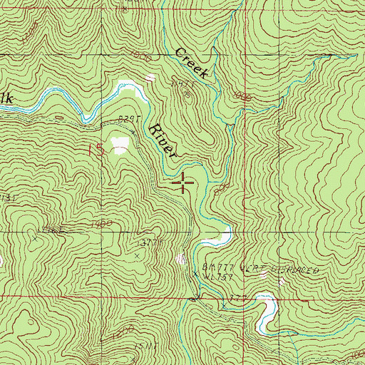 Topographic Map of Bungalow Creek, OR