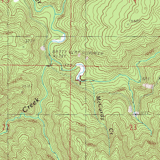 Topographic Map of McCurdy Creek, OR
