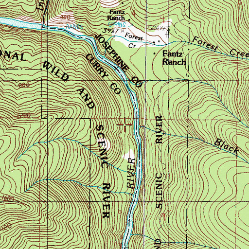 Topographic Map of Black Rock Creek, OR
