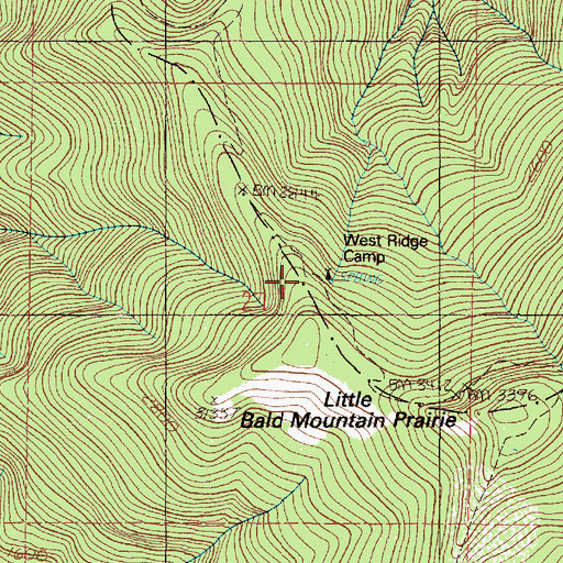 Topographic Map of West Ridge Camp, OR