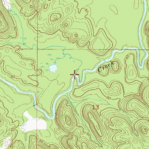 Topographic Map of Caney Creek, AL