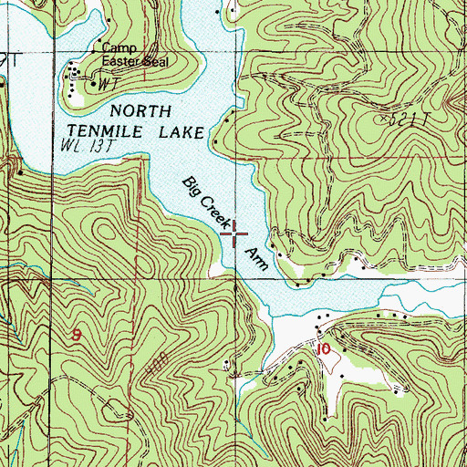 Topographic Map of Big Creek Arm, OR