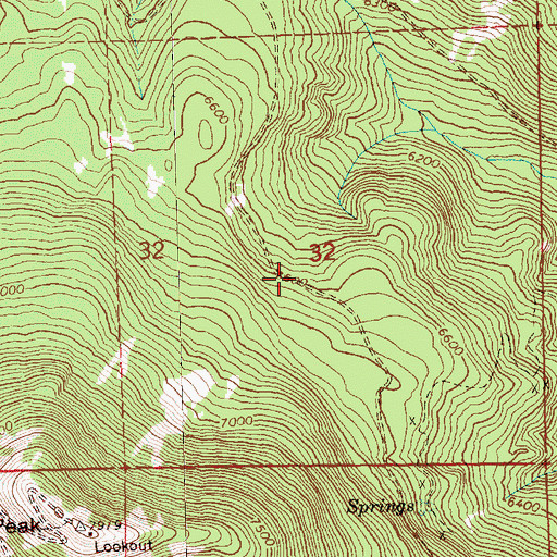 Topographic Map of Cougar Springs, OR