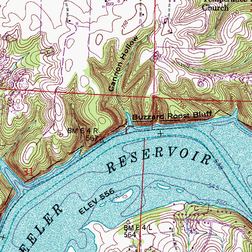 Topographic Map of Cannon Hollow, AL
