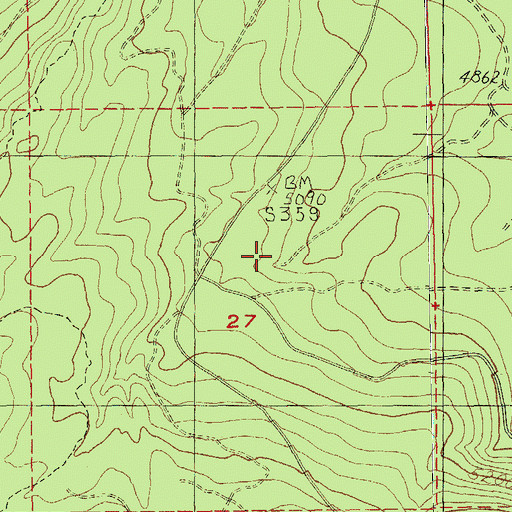 Topographic Map of Upper Three Creek Sno-Park, OR