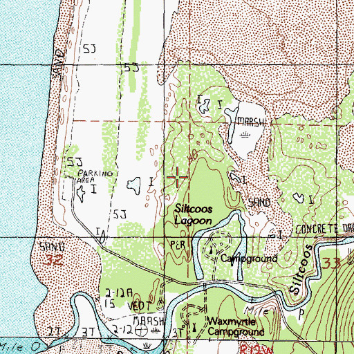 Topographic Map of Driftwood II Recreation Site, OR