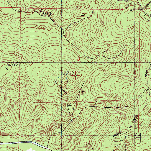 Topographic Map of Drift Creek Wilderness, OR