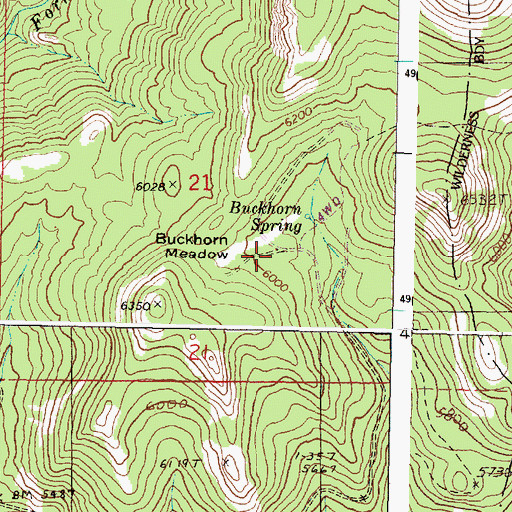 Topographic Map of Buckhorn Meadow Recreation Site, OR