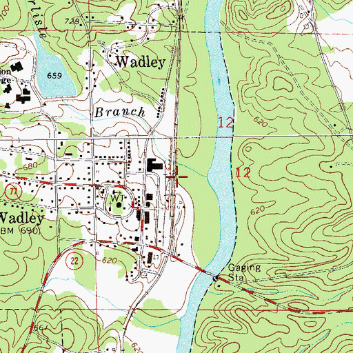 Topographic Map of Carlisle Branch, AL