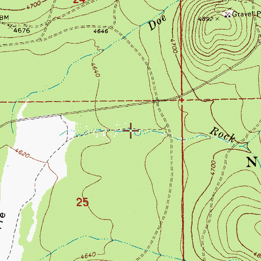 Topographic Map of Long Prairie Corral, OR
