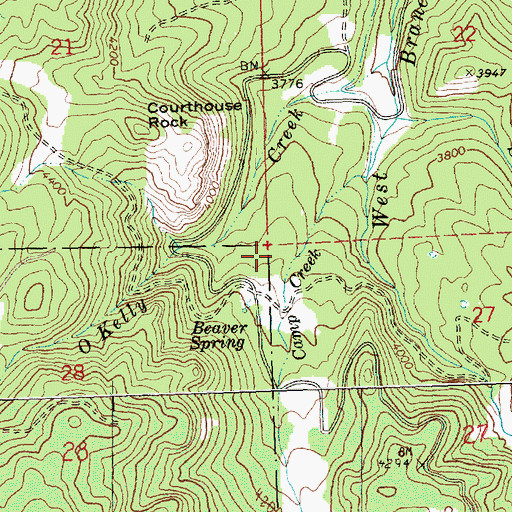 Topographic Map of Beaver Forest Service Station, OR