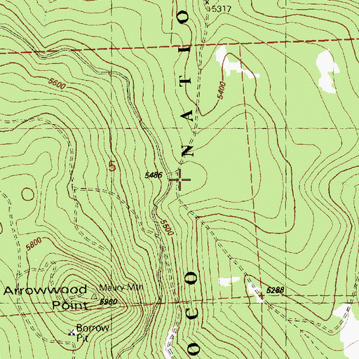Topographic Map of Arrow Wood Camp (historical), OR