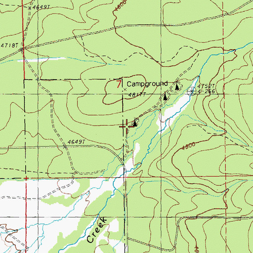 Topographic Map of Jackson Creek Recreation Site, OR