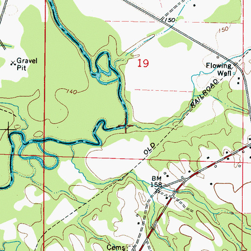 Topographic Map of Carpenters Creek, AL