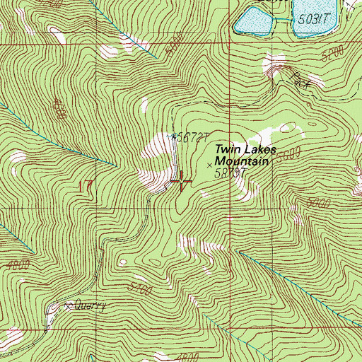 Topographic Map of Twin Lakes Recreation Site, OR