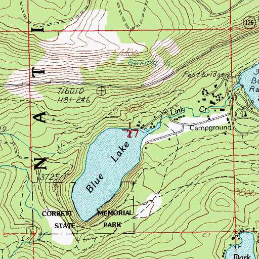 Topographic Map of Blue Lake Resort, OR