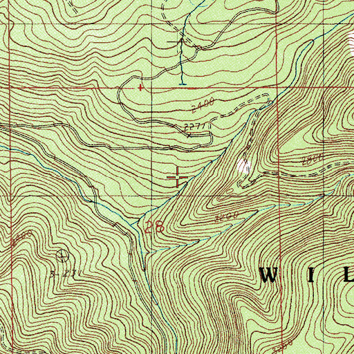 Topographic Map of Wet Horse Creek, OR