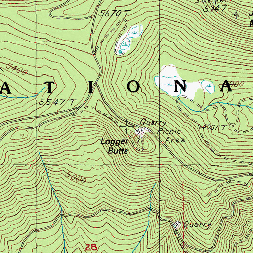 Topographic Map of Logger Butte Recreation Site, OR