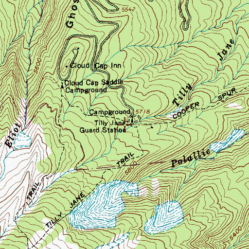 Topographic Map of Tilly Jane Recreation Site, OR