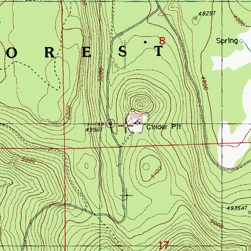 Topographic Map of Corbell Cinder Pit, OR