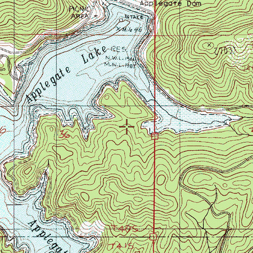 Topographic Map of Latgawa Cove Recreation Site, OR