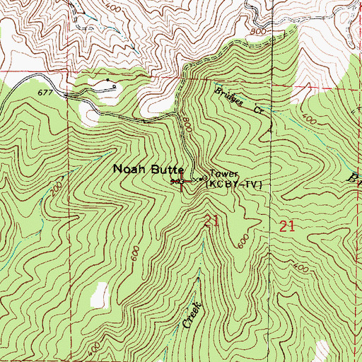 Topographic Map of KCBY-TV, OR