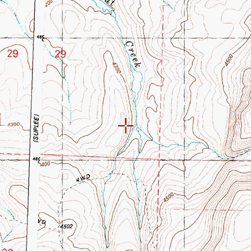 Topographic Map of South Fork Trout Creek, OR