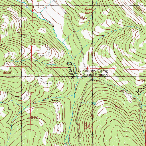 Topographic Map of Keeney Camp Guard Station, OR