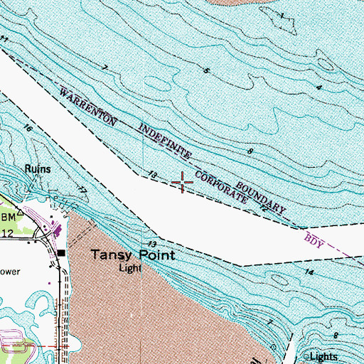 Topographic Map of Tansy Point Turn and Range, OR