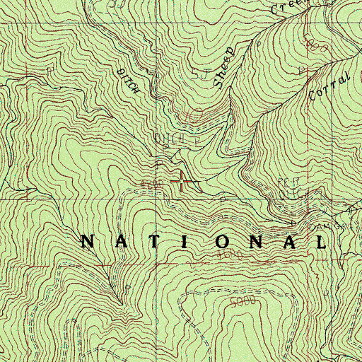Topographic Map of Corral Creek, OR