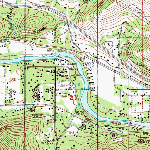 Topographic Map of Winterbottom Riffle, OR