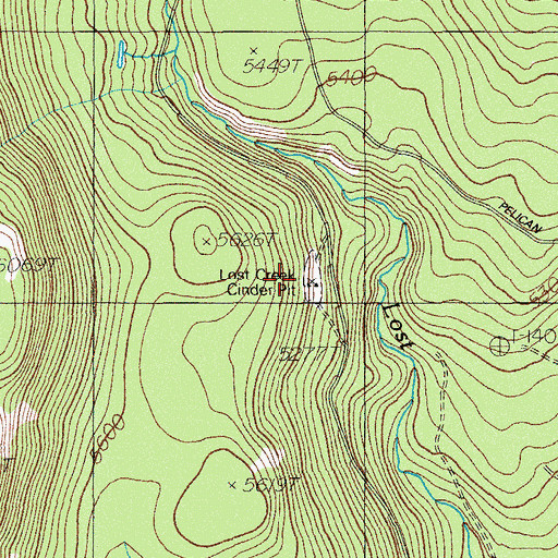 Topographic Map of Lost Creek Cinder Pit, OR