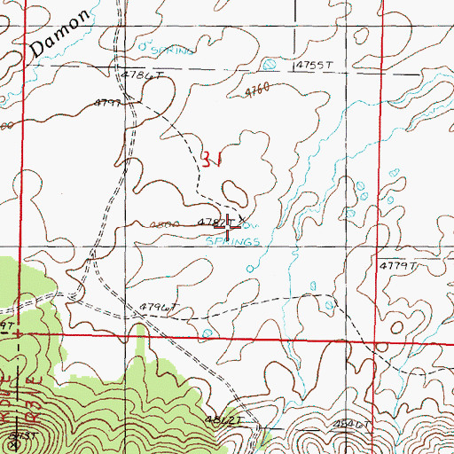Topographic Map of Willow Springs, OR