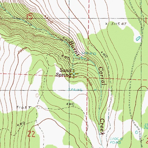 Topographic Map of Sand Spring, OR