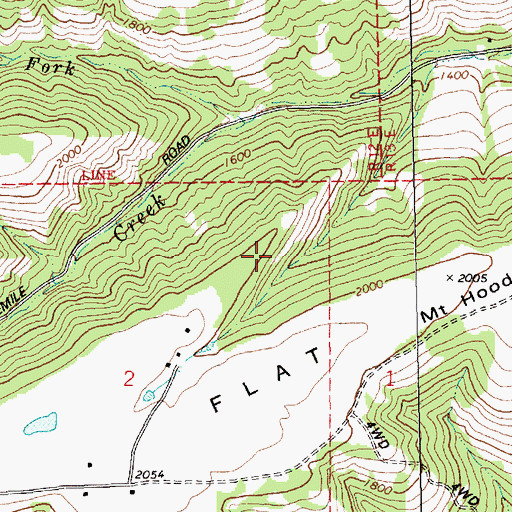 Topographic Map of Obrist Grade, OR