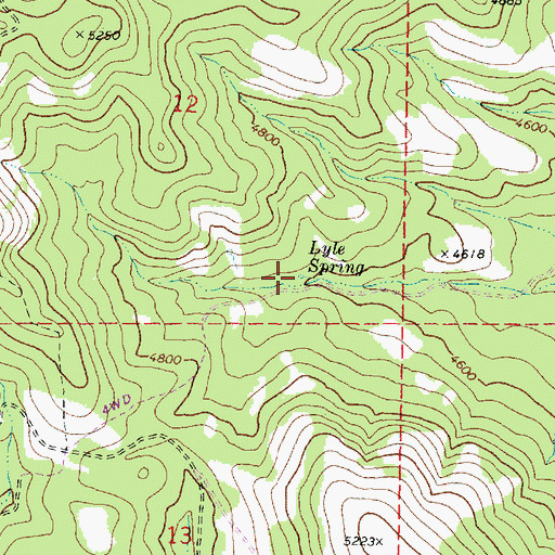 Topographic Map of Lyle Spring, OR