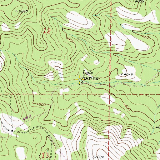 Topographic Map of Lyle Spring, OR