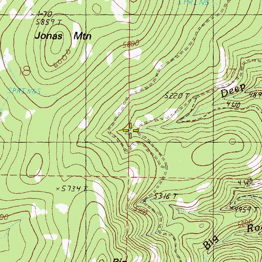 Topographic Map of Deep Spring, OR
