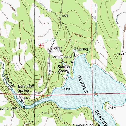 Topographic Map of Stan H Spring, OR