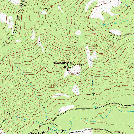 Topographic Map of Sunshine Rock, OR
