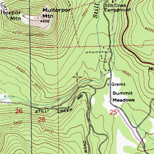 Topographic Map of Swim Creek, OR