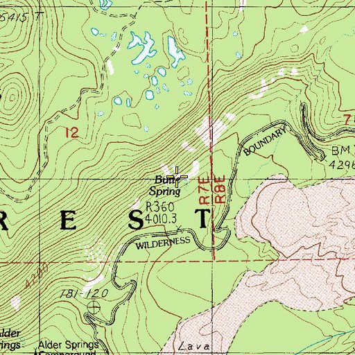 Topographic Map of Butte Spring, OR