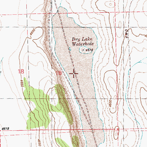 Topographic Map of Dry Lake Waterhole, OR