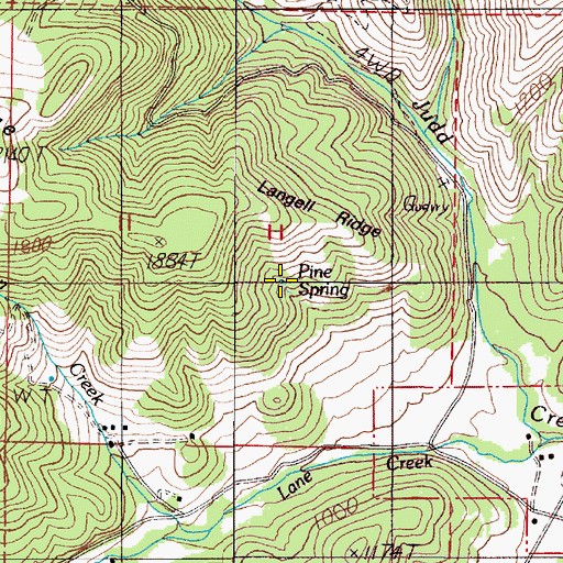 Topographic Map of Pine Spring, OR