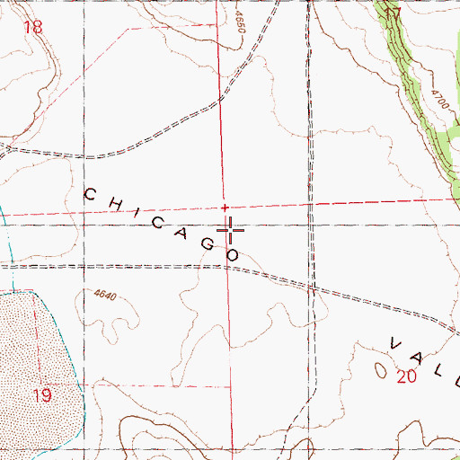Topographic Map of Chicago Valley, OR