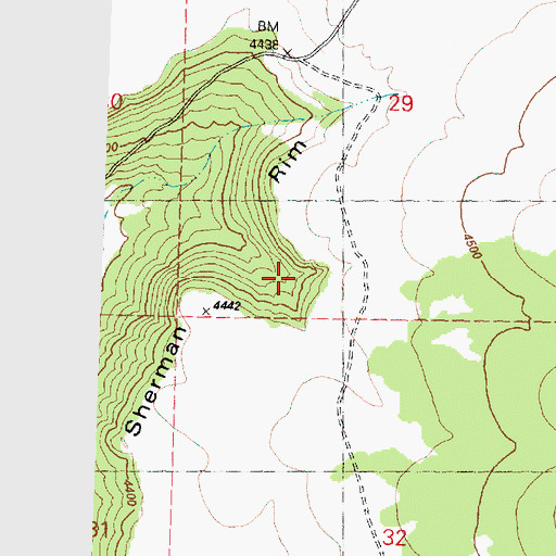 Topographic Map of Sherman Rim, OR
