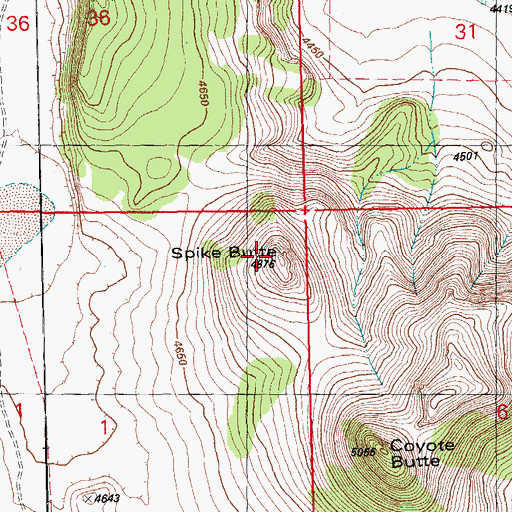 Topographic Map of Spike Butte, OR