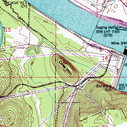 Topographic Map of Cave Mountain, AL