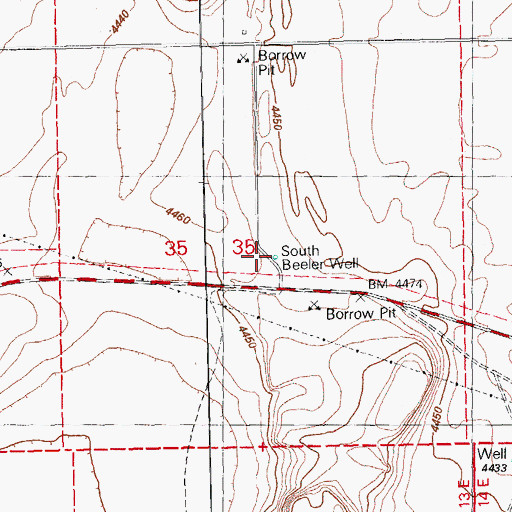 Topographic Map of South Beeler Well, OR