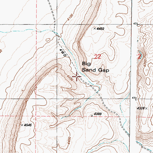 Topographic Map of Big Sand Gap, OR